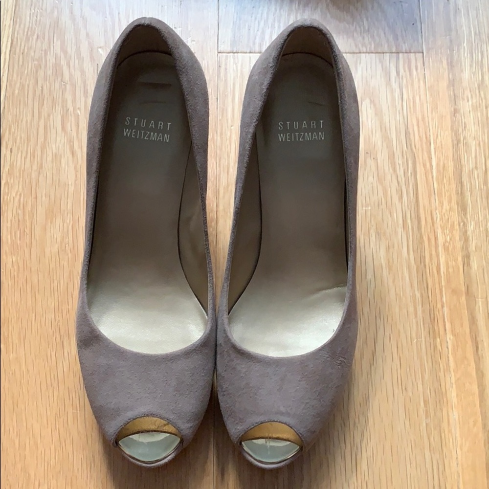 Stuart Weitzman Anna Haze Suede Platform Pump - 7